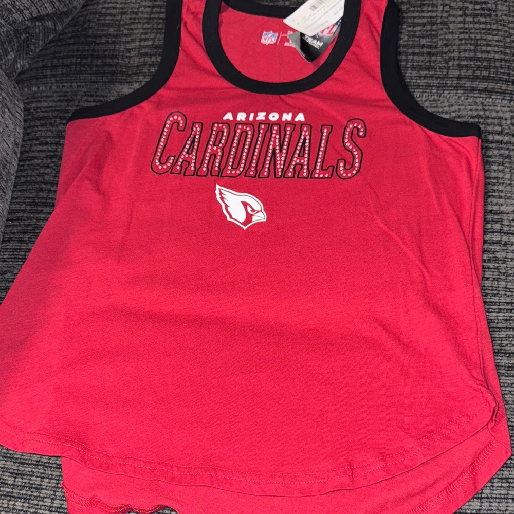 NFL Women’s Arizona Cardinals Red and Black Tank Top